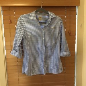 Blue and White Gingham L.L. Bean Blouse